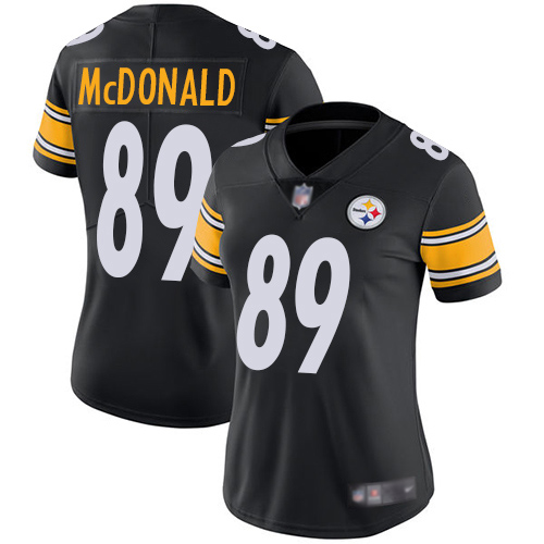 Women Pittsburgh Steelers Football 89 Limited Black Vance McDonald Home Vapor Untouchable Nike NFL Jersey